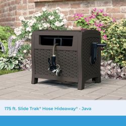 REEL HOSE HIDEWAY 175FT SLIDE TRAK JAVA BROWN