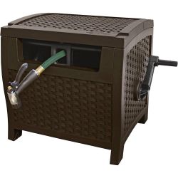 REEL HOSE HIDEWAY 175FT SLIDE TRAK JAVA BROWN