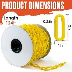 CHAIN PLASTIC#8 YEL 164'R