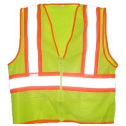 VEST SOLID YEL (O&S/T) XL ORG AND SILV TAPE-VELCRO