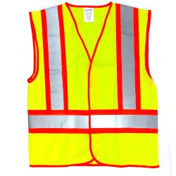 VEST SOLID YEL (O&S/T) XL ORG AND SILV TAPE-VELCRO
