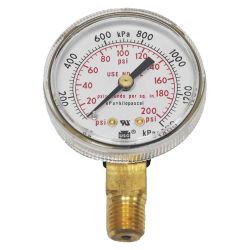 DIAL GAUGE 2"X200#BOTMCON GOLD 1400KPA 250 LP BOTOM