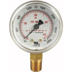 DIAL GAUGE 2"X400#BOTMCON GOLD 2800KPA 250 HP BOTOM