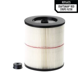 FILTER CARTRIDGE + RETAINER 5-16 GAL STD WET DRY VAC CRAFTSMAN