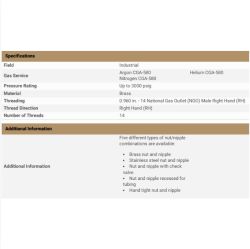 NUT IN REG CGA580 INERT M