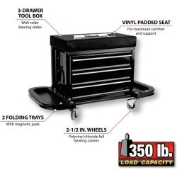 SEAT ROLLING MECHANIC WITH 3 DRAWER