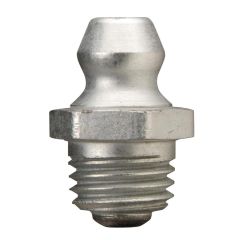 ALEMITE 2103 METRIC FITTING, STRAIGHT, 8 MM X 1 MM (PITCH) TAPER METRIC THREAD, 5/8" OAL, 1/4" SHANK LENGTH, 9 MM HEX SIZE, CONFORMS TO GERMAN STANDARD DIN71412, M8" METRIC