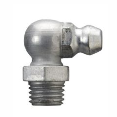 2105 ALEMITE THREADED METRIC 90 DEG. FITTING - THREAD, 8 MM X 1 MM - HEX SIZE, 7 MM - OVERALL LENGTH, 3/4" - SHANK LENGTH, 7/32"