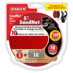 DISC SANDNET 5"120G 10PK W/CONPAD MD DND050120H10