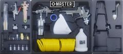 SPRAYGUN PAINT 44PC KIT 2MM HVLP GRAVITYFED+1.4MM SIPHONE+25'COILHOSE